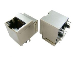 RJ45 Modular Jack with LED/Transformer (Vertical PCB Mount)