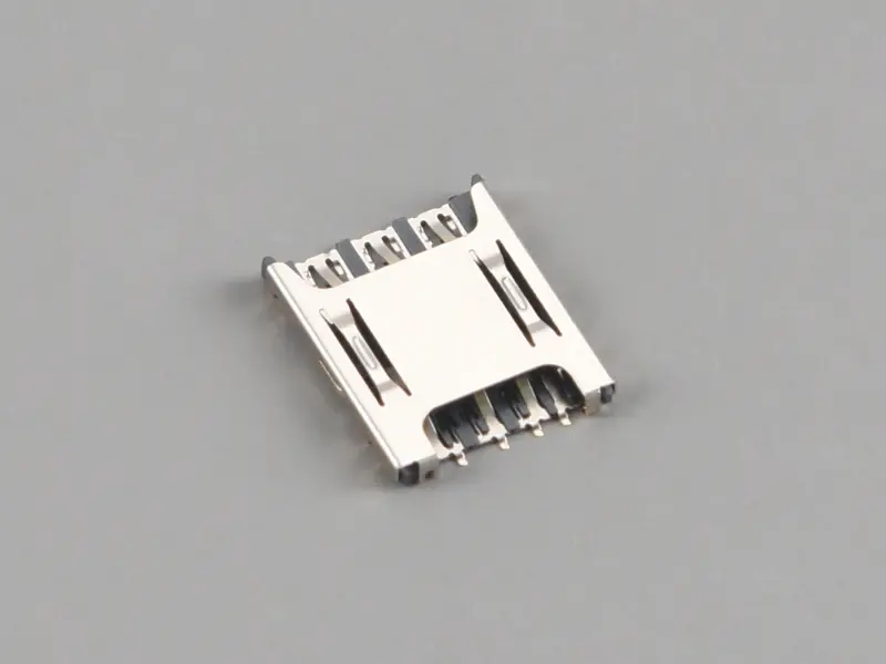 Nano SIM Card Connector,PUSH PULL,6Pin,H1.4mm,with CD Pin