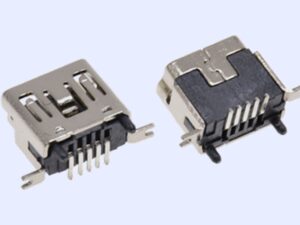 Vertical 5P B type R/A SMD Mini USB connector socket