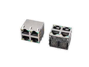 RJ45-8P8C 2x2 jack with LED (no transformer)