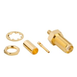 Panel Mount SMA Cable Connector Straight (Jack,Female,50Ω) RG-316,RG-174,RG-188 Amphenol 132176