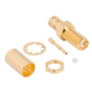 Panel Mount SMA Cable Connector Straight (Jack,Female,50Ω) RG-8/X LMR-240 Amphenol 132453