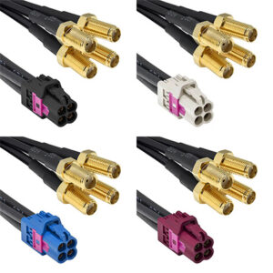 Mini FAKRA A Type Jack To SMA Plug Female×4